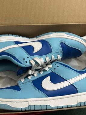 Nike Dunk Low Light Blue & Royal Blue with White Swoosh